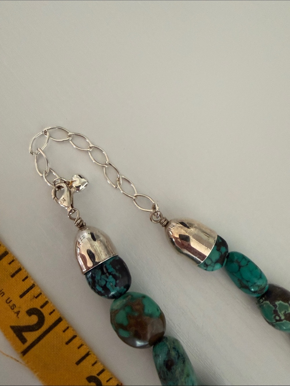 Vintage Jay King Turquoise DTR 925 Green Matrix Beaded Necklace women’s jewelry - Picture 3 of 4